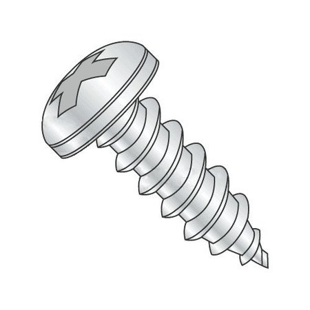 NEWPORT FASTENERS Sheet Metal Screw, #4 x 3/8 in, 18-8 Stainless Steel Pan Head Phillips Drive, 1000 PK 843747-1000